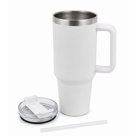 Caneca Térmica com Alça Flex FX-GF-06 1,2L Branco com Tampa