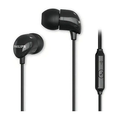 Fone Philips TAE1126 com Fio e Microfone Preto