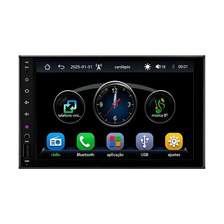 Central Multimídia Roadstar RS-7007BR 2 DIN Com Apple CarPlay e Android