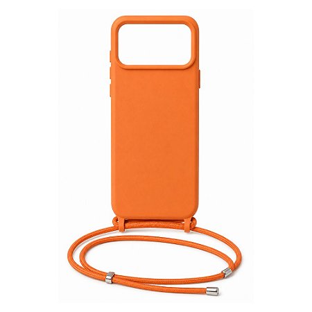 Capa Iphone 17 Pro Max Super Cristal Laranja com Acessório