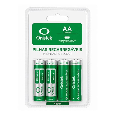 Pilha Recarregável AA ON-4800AA Onistek com 4