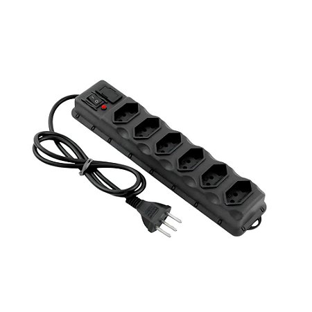 Filtro Linha 6 Tomadas Canaã Bivolt 85CM Preto