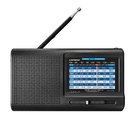 Rádio Portátil Kapbom KA-3196 FM/AM/SW1-7 Preto Recarregável