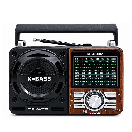 Rádio Portátil Tomate MTJ-2002 AM/FM Marrom