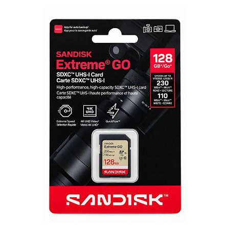 Cartão Memória SD Sandisk Extreme Go 128GB
