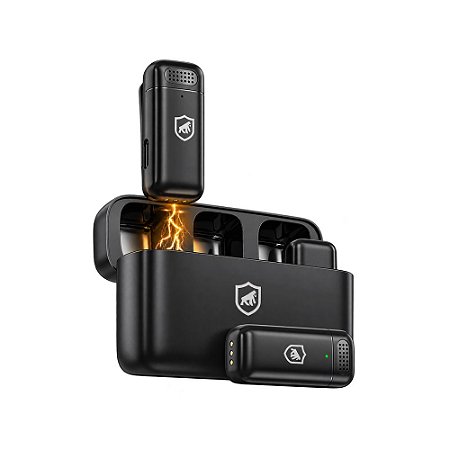 Microfone Sem Fio Lapela Survivor Tipo-C Com Adaptador Lightning Gshield GS-9515