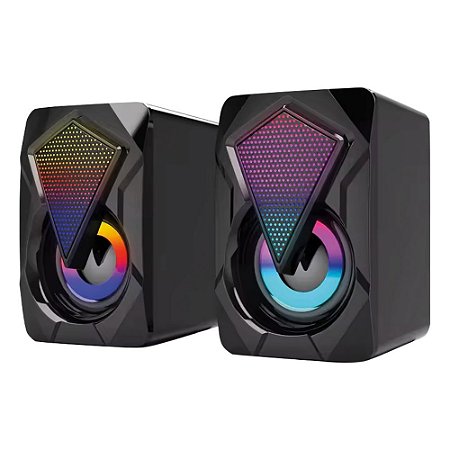 Caixa Som para PC Aitek ACS-4506 com LED RGB Preto
