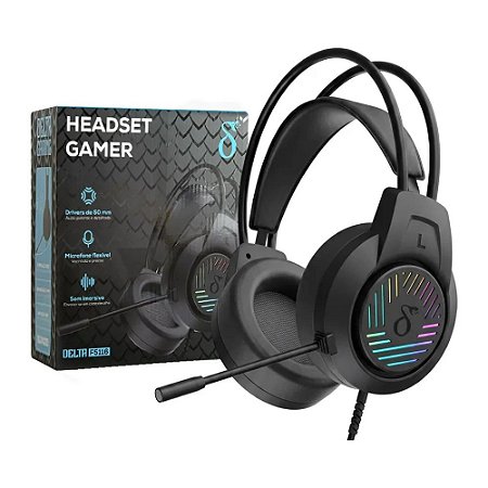 Headset Gamer Delta F5116 com Fio Preto