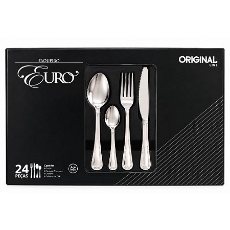 Faqueiro Euro Original Line SL0410D 24 Peças Inox