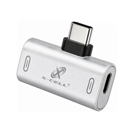 Adaptador Tipo-C x Tipo-C X-Cell XC-ADP-30 Prata