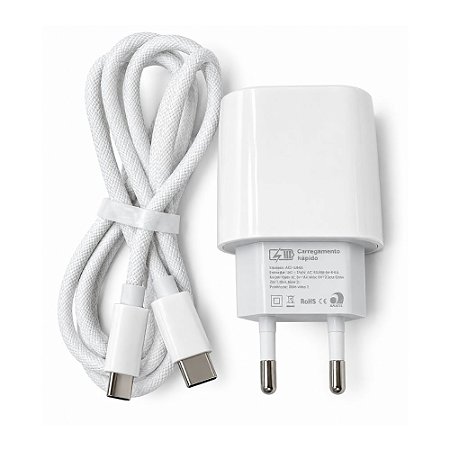 Carregador Com Cabo Tipo-C Turbo X-Cell BC-UR28 20W 1 Metro Branco