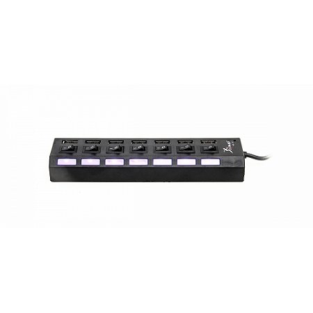 Adaptador Hub Knup HB-T57 7 Portas com Chave USB 2.0 Preto