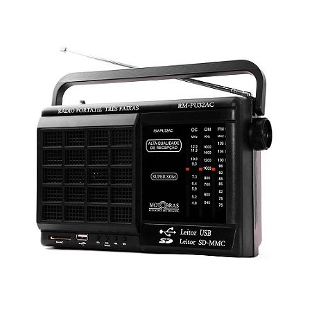 Rádio Motobras RM-PU32AC 6 Faixas AM/FM 8W
