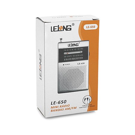 Rádio Portátil Lelong LE-650 AM/FM Prata
