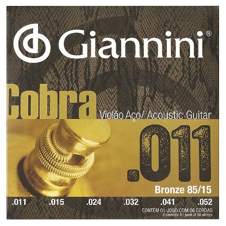 Encordoamento Violão Giannini Cobra Aço GEEFLK 011