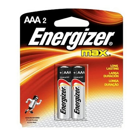 Pilha Alcalina AAA E92BP-2 Energizer Max com 2