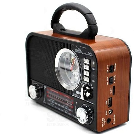Rádio Grasep D-f8 3 Faixas Am/Fm 8w Marrom