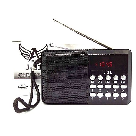 Rádio Portátil Altomex JD-31 TF/USB/FM Preto
