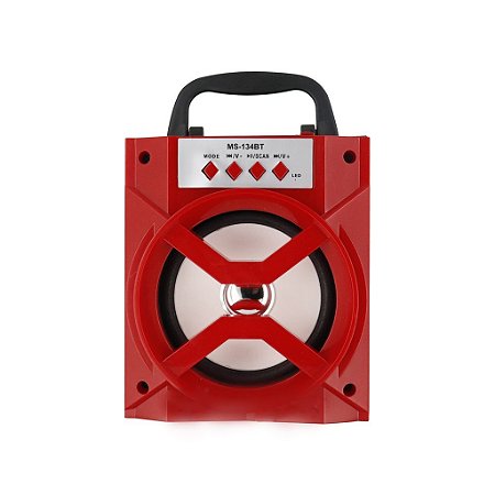 Caixa de Som Speaker MS-134BT 8W Vermelha