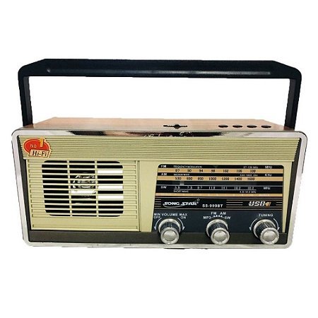 Rádio SS-999BT Song Star 3 Faixas AM/FM 5W