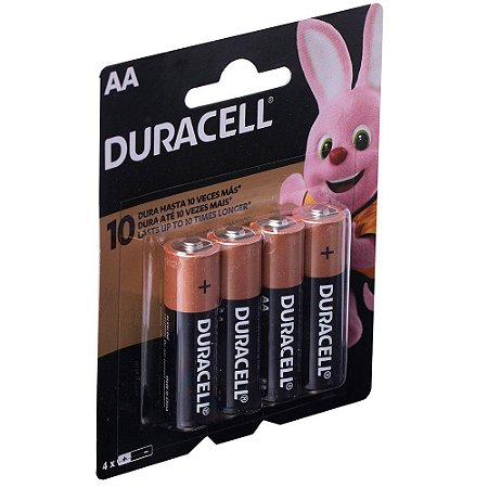 Pilha Alcalina AA MN1500B4 Duracell com 4