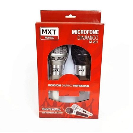 Microfone Mxt M-201 Duplo com cabo 3 Mts
