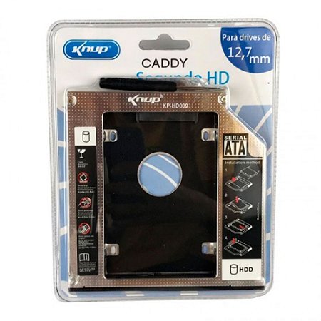 Adaptador Dvd Hd/Ssd Notebook Knup KP-HD010 12.7mm