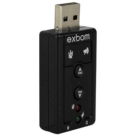 Adaptador Placa Som USB Exbom USOM-10 com 2 Saídas