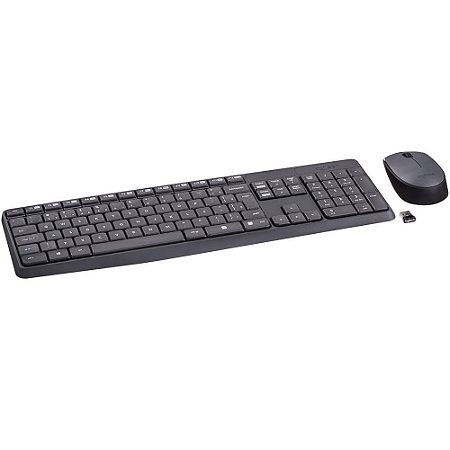 Teclado e Mouse sem Fio Logitech MK235 Preto