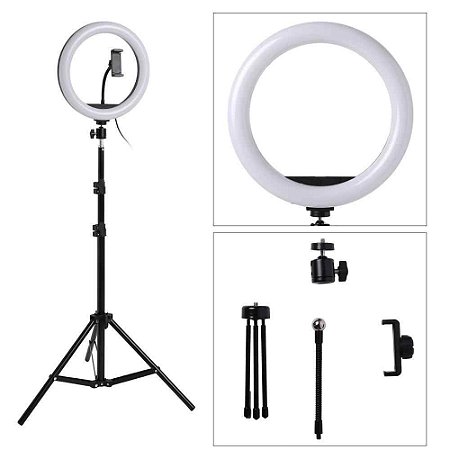 Ring Fill Light Led com Tripé 1,90cm 10"