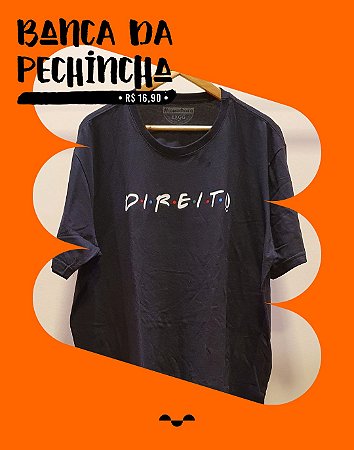 Camiseta Universitária - Direito - Friends - Preta - Basic