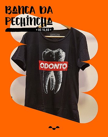 Camiseta Universitária - Odontologia - Supreme - Preta - Basic