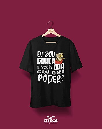 Camisa Pedagogia - Power Teacher - Preta - Premium