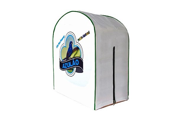 Capa de Gaiola Redonda 1 Fecho Lateral ( Branca) Azulão- Com Imagens Variadas