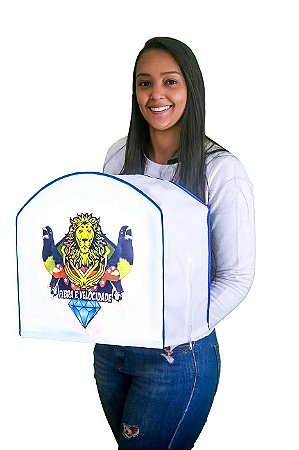 Capa de Gaiola 1 Fecho Lateral (Branca) Coleiro Baiano Peito Amarelo - Com Imagens Variadas