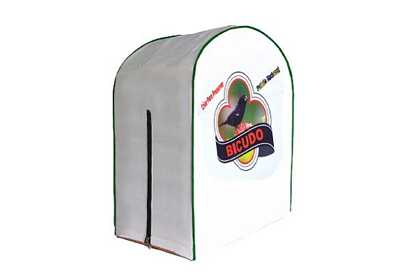 Capa de Gaiola Redonda 1 Fecho Lateral (Branca) Bicudo - com Imagens Variadas