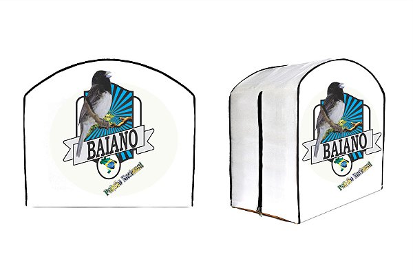 Capa de Gaiola 1 Fecho Lateral (Branca) Coleiro Baiano Peito Branco - com Imagens Variadas