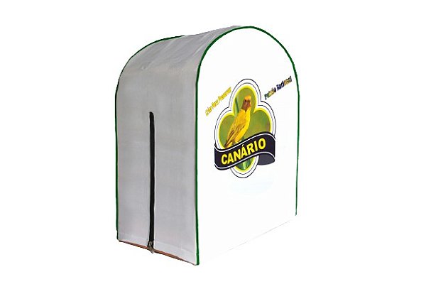 Capa de Gaiola Redonda 1 Fecho Lateral (Branca) Canário - Com Imagens Variadas