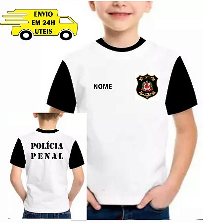 Camiseta infantil Policia Penal personalizada nome