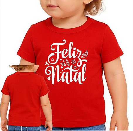Camiseta Infantil Feliz Natal Merry Christmas