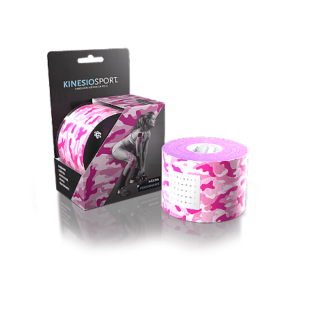 Bandagem Elástica Kinesiosport Camuflada Rosa