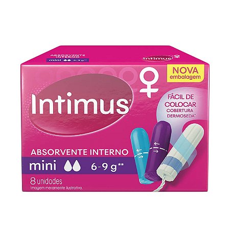 Absorvente Interno Intimus Mini com 8 unidades