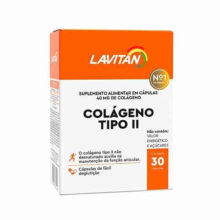 Lavitan Colágeno Tipo 2 40mg com 30 Cápsulas
