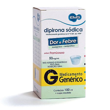 Dipirona 50mg/ml Solução Oral Sabor Framboesa 100ml EMS