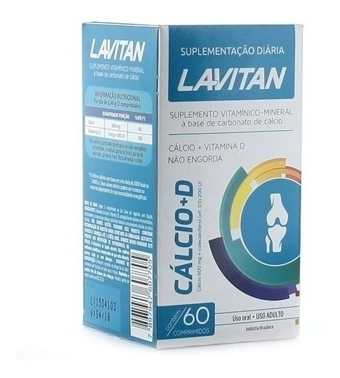 Lavitan Cálcio + Vitamina D3 600mg com 60 Comprimidos