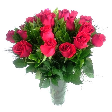 24 Rosas Vermelhas no Vaso