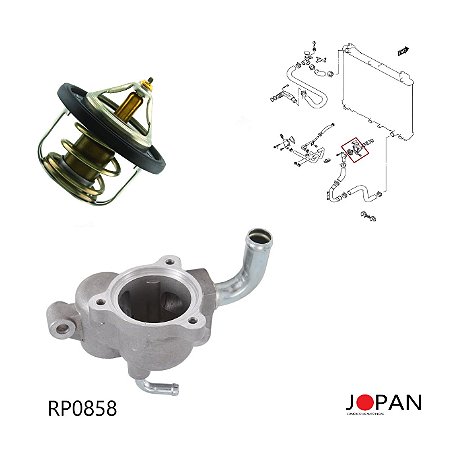 kit Carcaça e válvula termostática Suzuki M16 M18 M13 F9QB1.5, 1.8 1.6 2.0 - Suzuki Jimny (FJ) 1998-2019 Grand Vitara, TA04V, TA44V, TA7