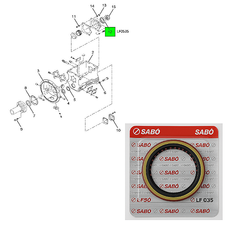 Retentores de montagem da caixa de câmbio Eaton Fuller FS4205A, FS 4005 / FS 4205A / FW5005A/C / FS 5205A - LF0535,