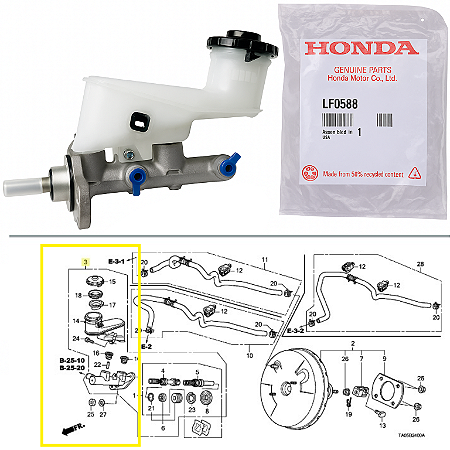 Cilindro Mestre de freio accord 2008 a 2012