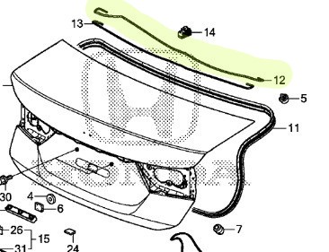 Vareta, mola tipo “bastão/torsão” do porta-malas do Honda City 4 Portas 1.5 16V Flex DX LX EX EXL 2015 a 2021 LADO: DIREITO